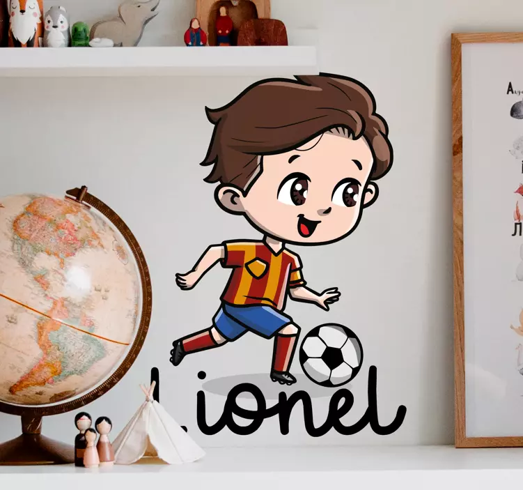 Cute Soccer Boy kid's sticker - TenStickers