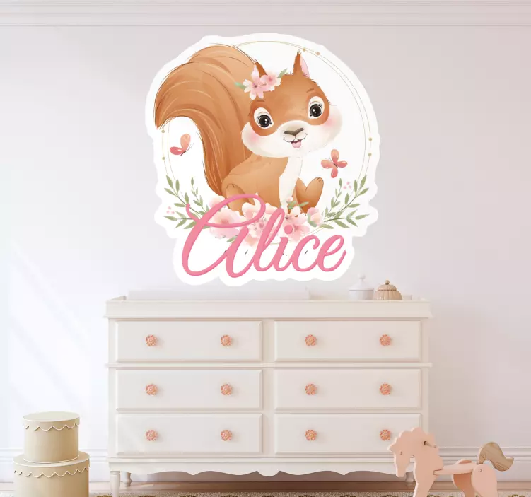Cute Squirrel Character kid's sticker - TenStickers