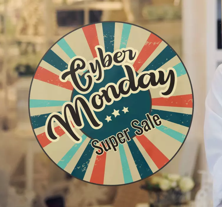 Cyber Monday vintage window sticker - TenStickers