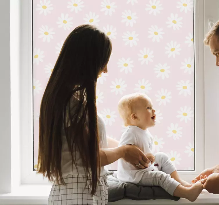 Daisy Flower Pattern  window sticker - TenStickers