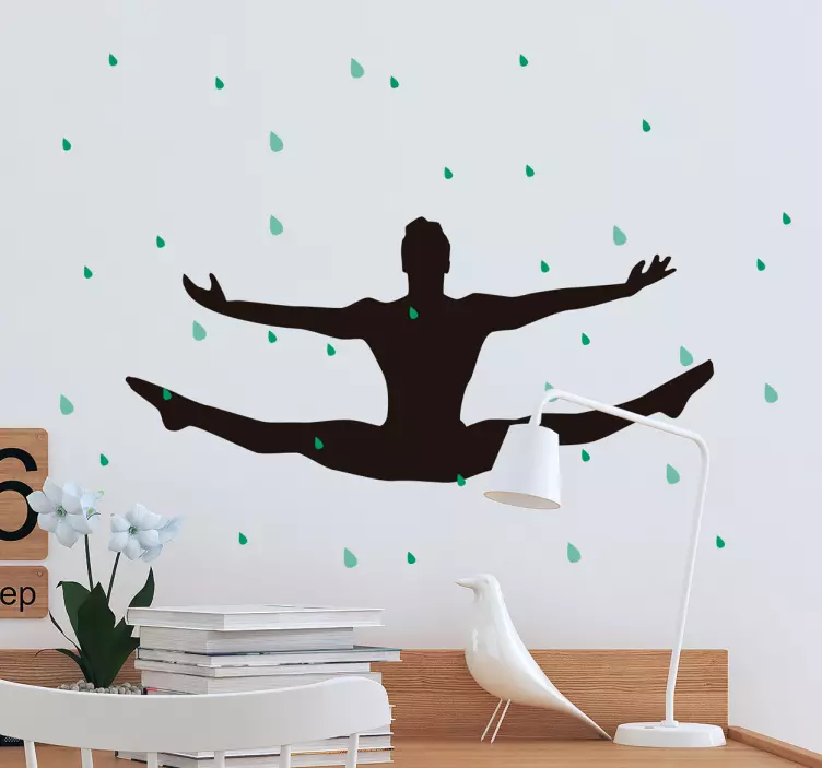 Dancer in the rain dance wall sticker - TenStickers