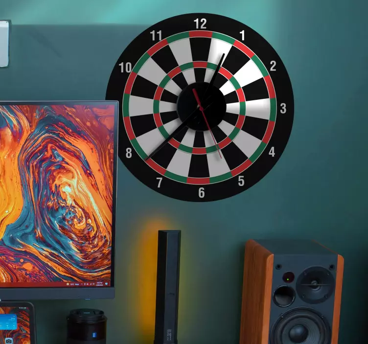 dartboard wall clock sticker - TenStickers