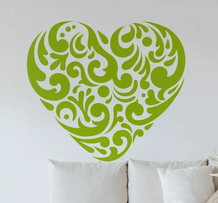 Decoration wall sticker ornate heart shape - TenStickers