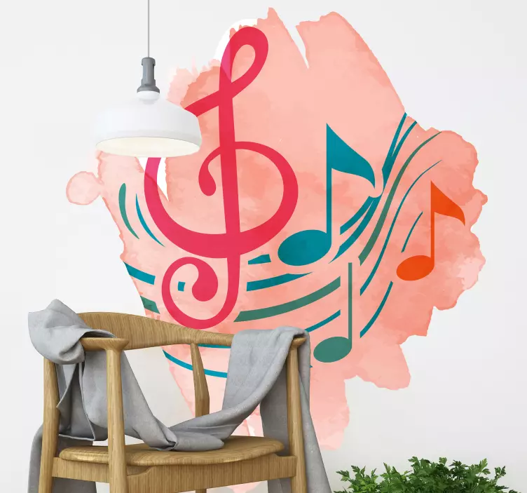 Decorative musical watercolor musical sticker - TenStickers