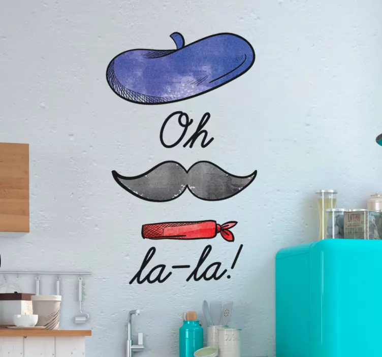 Decorative Oh La La text wall sticker - TenStickers