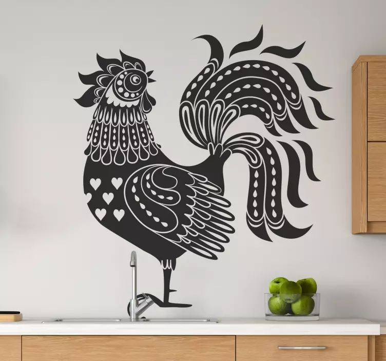 Decorative rooster  bird wall sticker - TenStickers