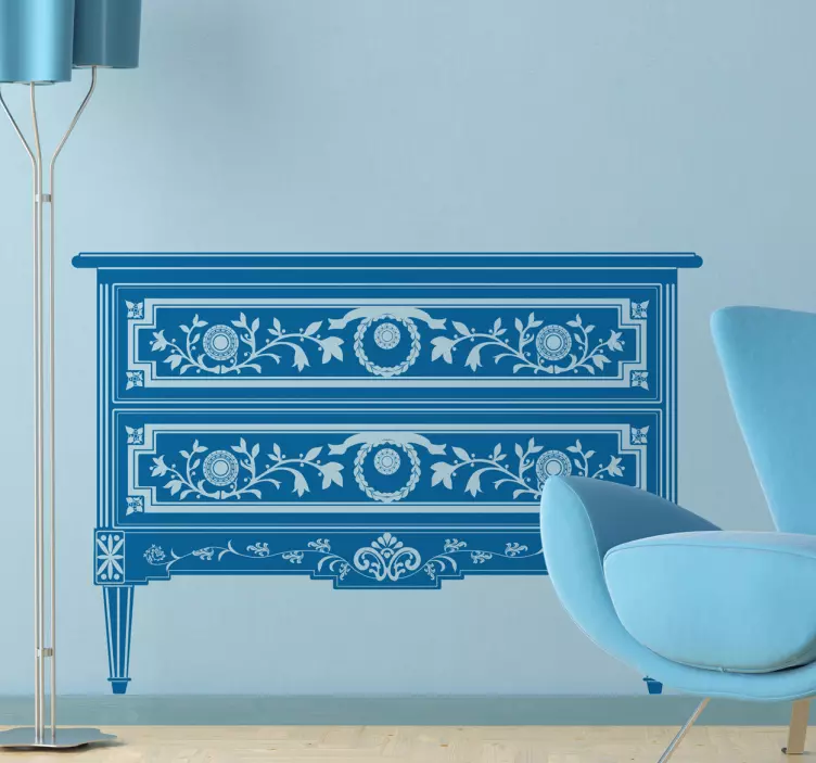 Decorative Table with Drawers Sticker - TenStickers