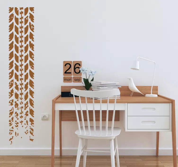 Decorative Tyre Track Wall Sticker - TenStickers