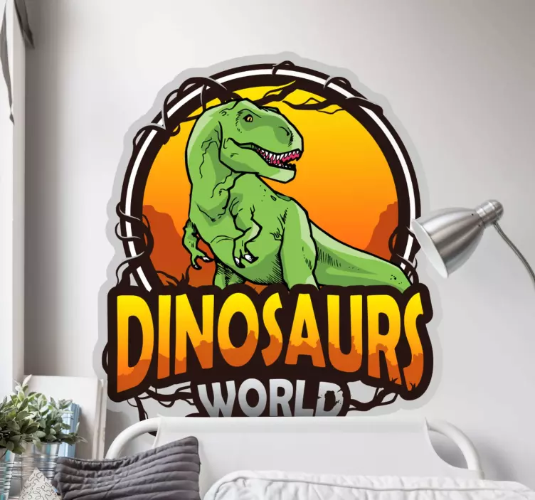 Dinosaur adventure scene dinosaur wall sticker - TenStickers