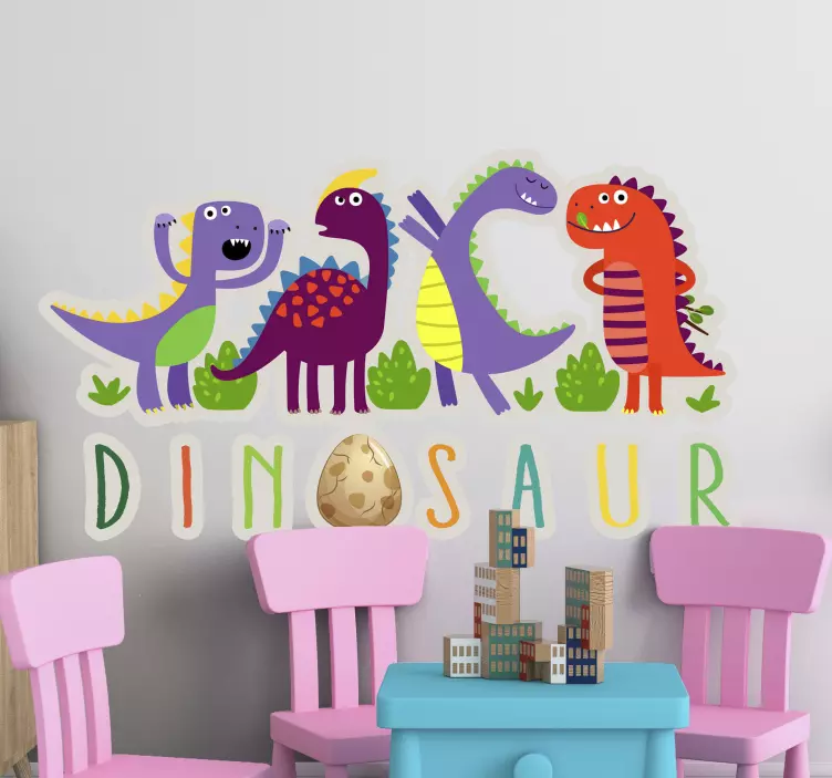Dinosaur friends crew dinosaur wall decal - TenStickers
