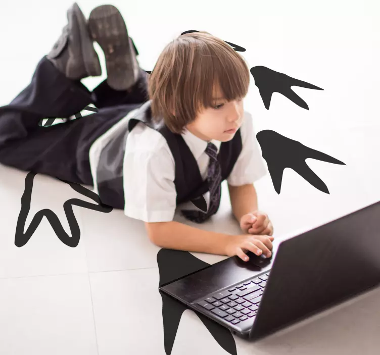 Dinosaur tracks dinosaur wall sticker - TenStickers