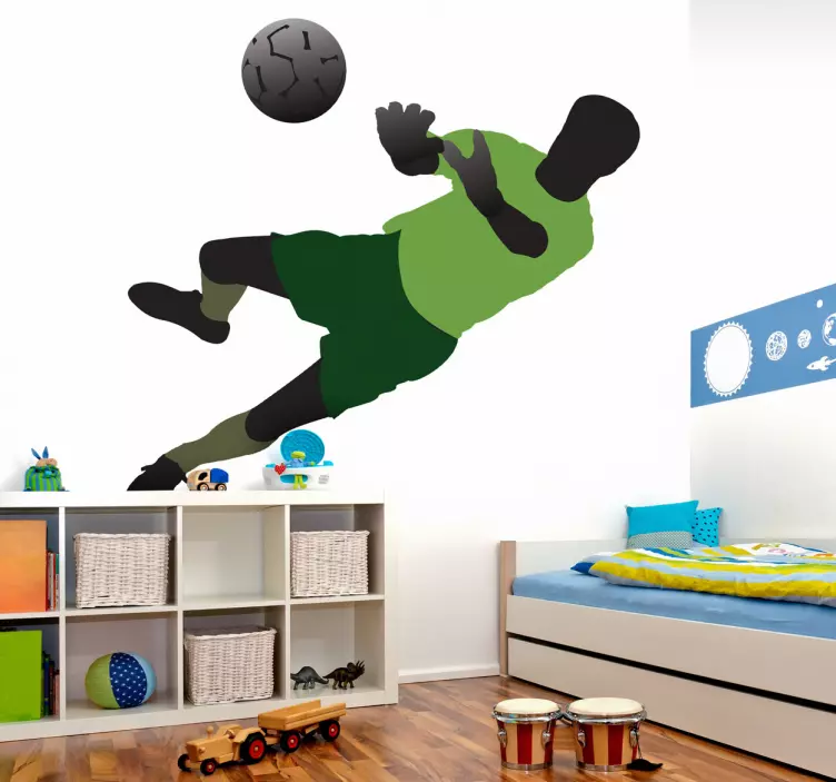 Diving Goalkeeper Football Wall Sticker - TenStickers