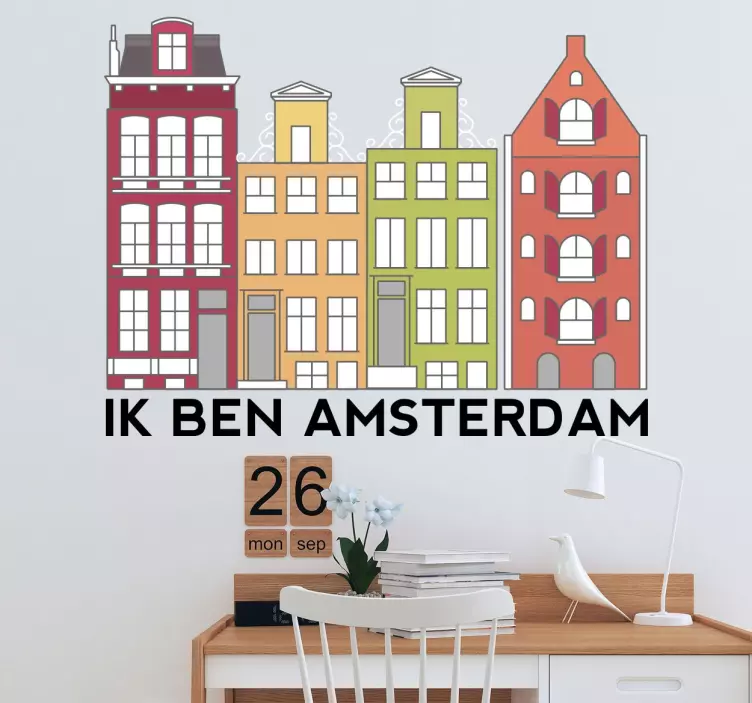 Dutch Amsterdam buildings wall sticker - TenStickers
