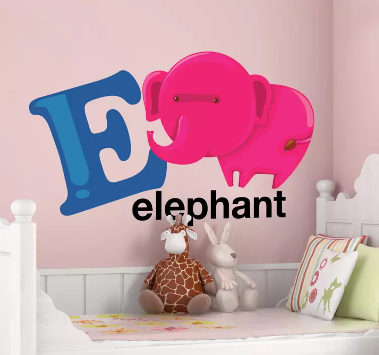 E for Elephant Wall Sticker - TenStickers