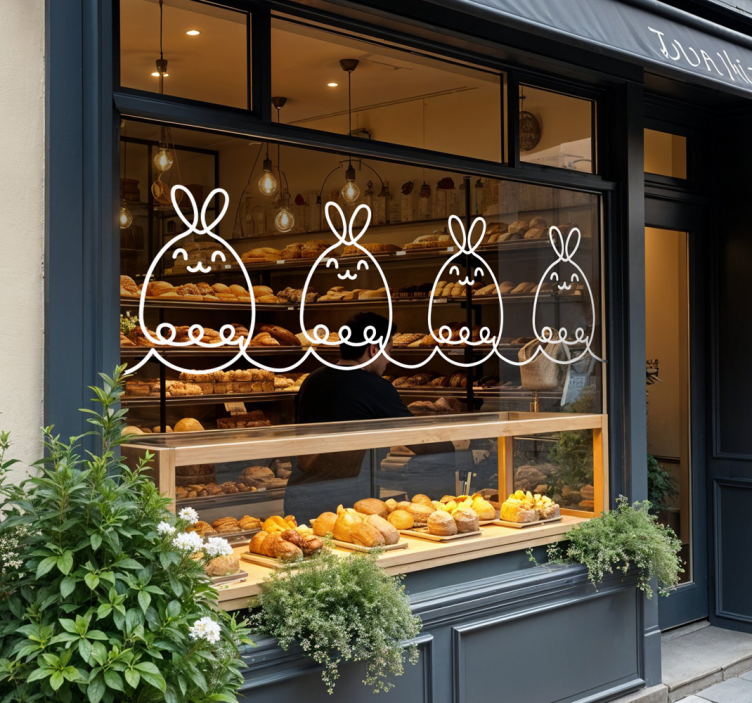 Easter day border shop window sticker - TenStickers