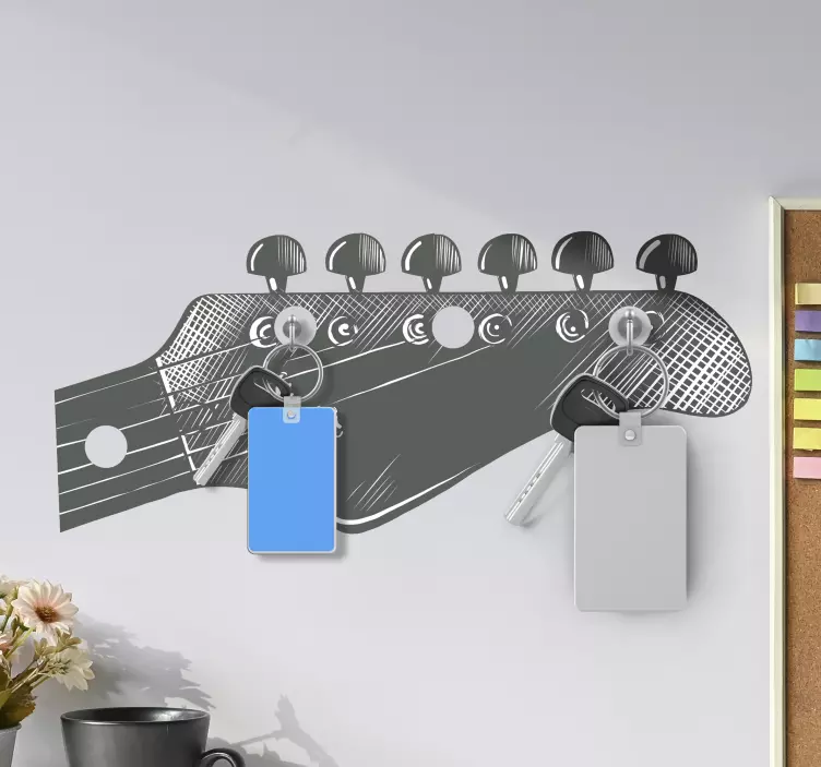 Electric guitar coat hanger sticker - TenStickers