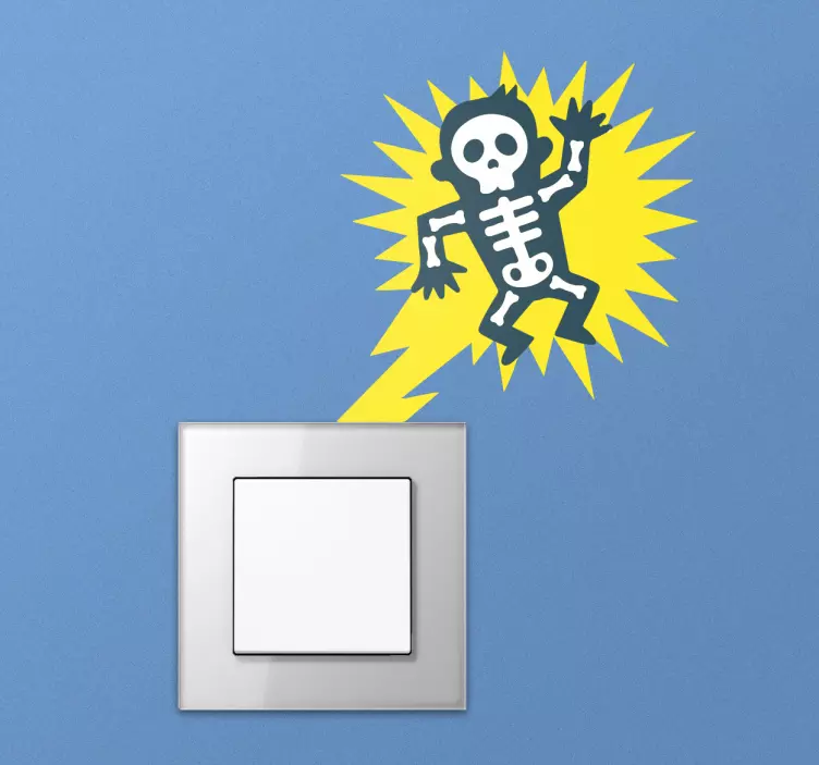 Electrocuted Man Light Switch Sticker - TenStickers