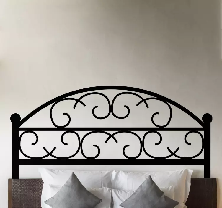 Elegant curved design headboard wall sticker - TenStickers