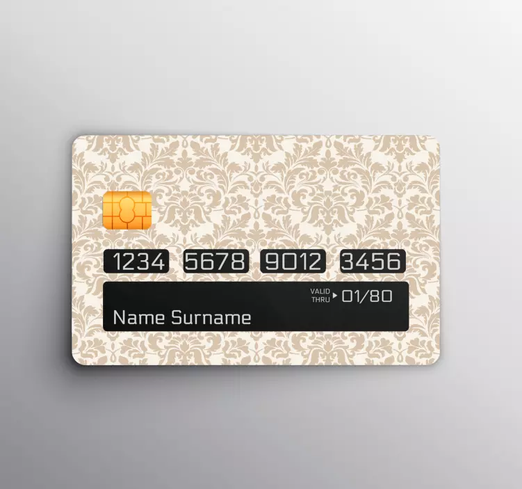 Elegant Damask Pattern credit card sticker - TenStickers