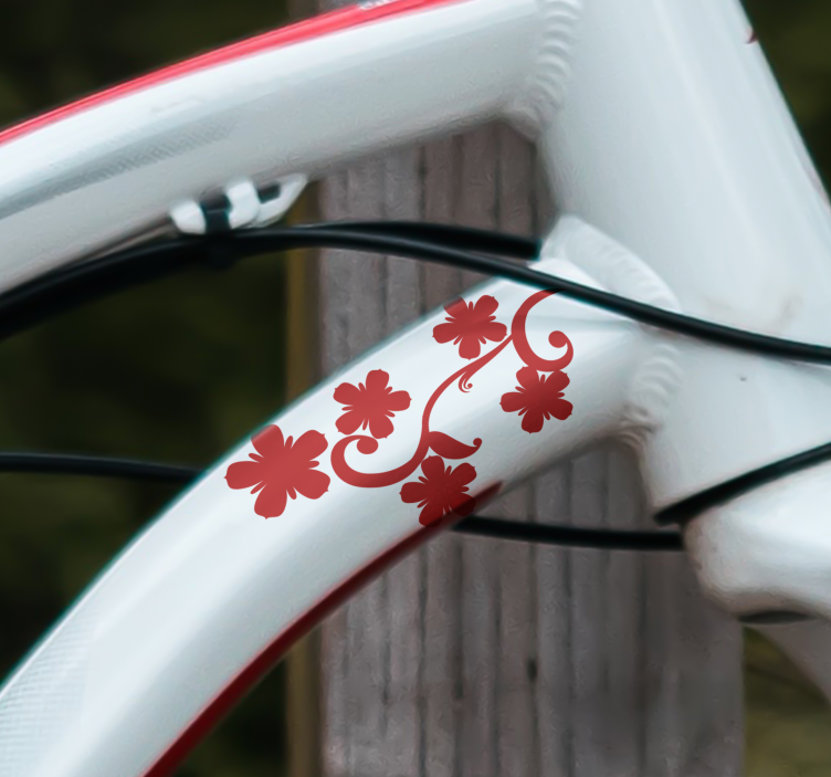 Elegant flower  bike sticker - TenStickers