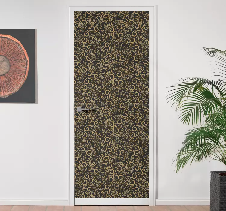 Elegant Swirl Patterns door sticker - TenStickers