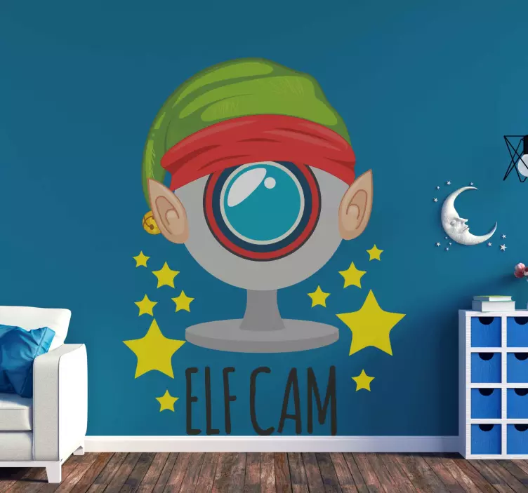 Elf cam christmas sticker - TenStickers