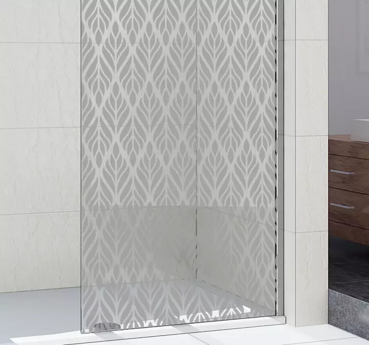 Ethnic floral grey pattern shower screen decal - TenStickers