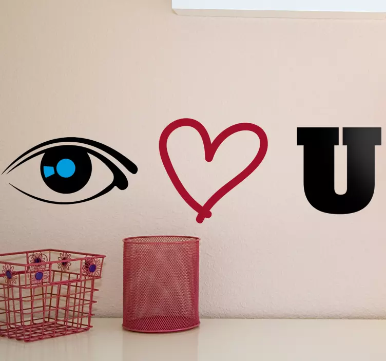 Eye Heart U Wall Sticker - TenStickers