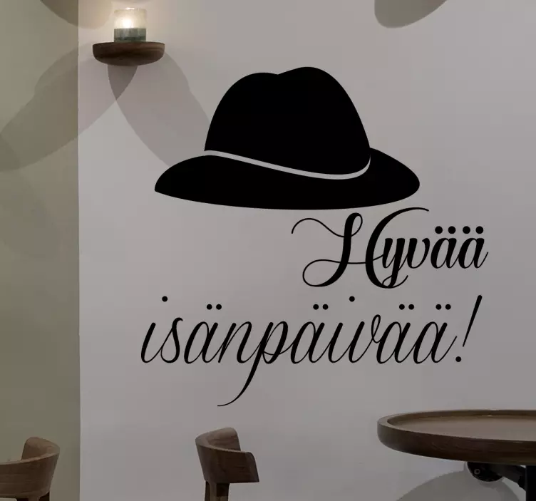 Fathers day black hat wall sticker - TenStickers