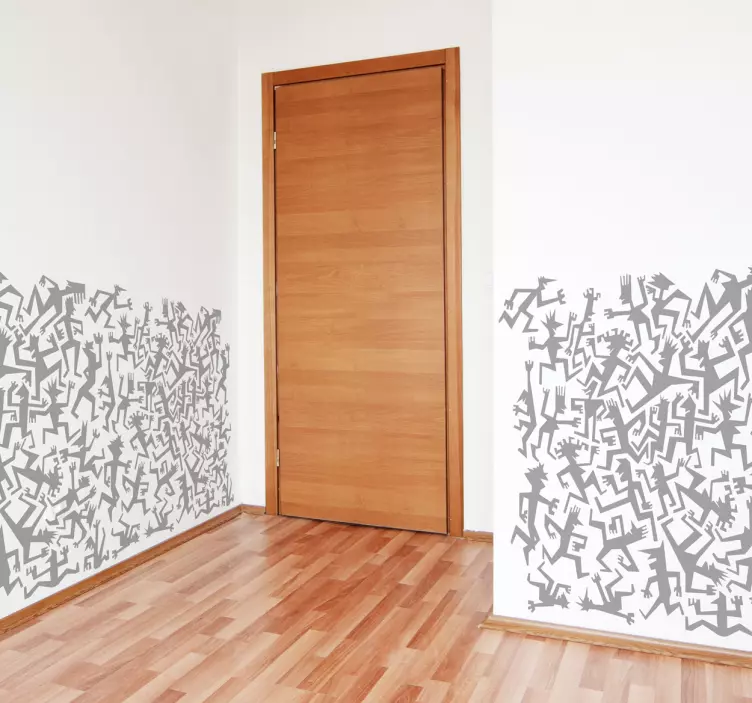 Figures Pattern Border Sticker - TenStickers