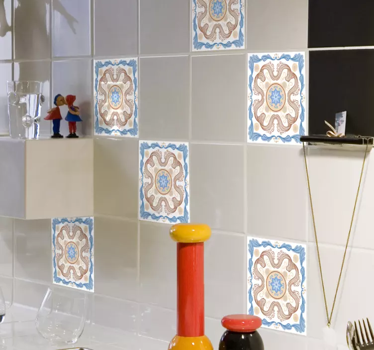 Filigree tile vinylsticker - TenStickers