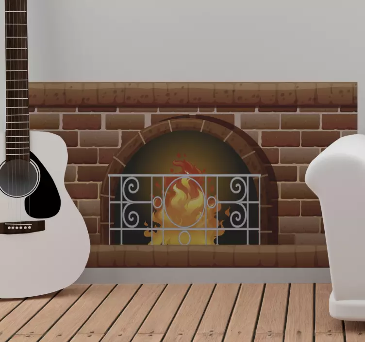 Fireplace brick gate object sticker - TenStickers