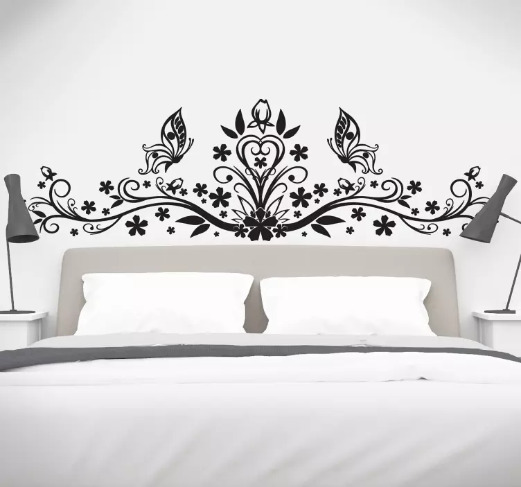 Floral Headboard Sticker - TenStickers