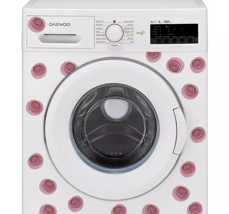 Floral Rose Washing Machine Appliance Stickers - TenStickers
