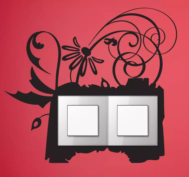 Floral Switch Frame Sticker - TenStickers