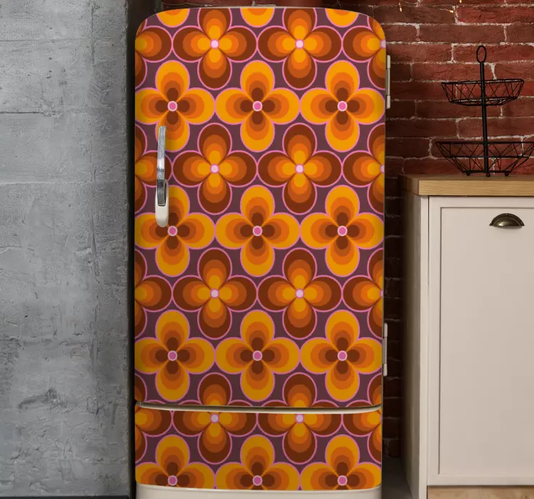 Floral Textured Surface fridge sticker - TenStickers