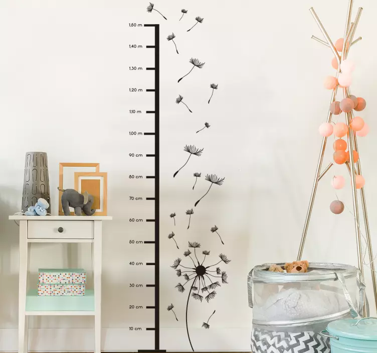 Flower measurement plant wall decor - TenStickers