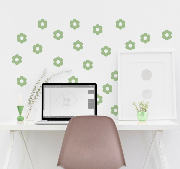 Flower Pattern Wall Sticker - TenStickers