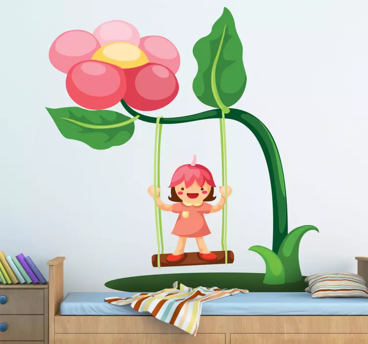 Flower Swing Kids Sticker - TenStickers