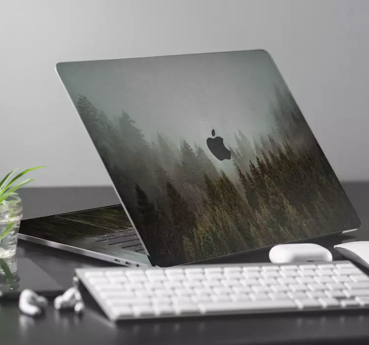 Foggy forest tree MacBook sticker - TenStickers