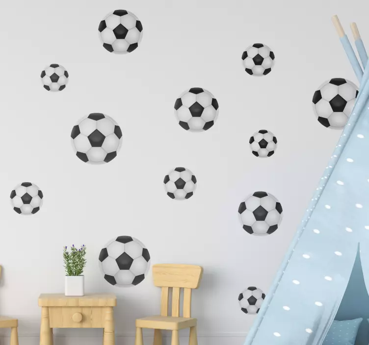 Football Set different sizes football wall sticker - TenStickers