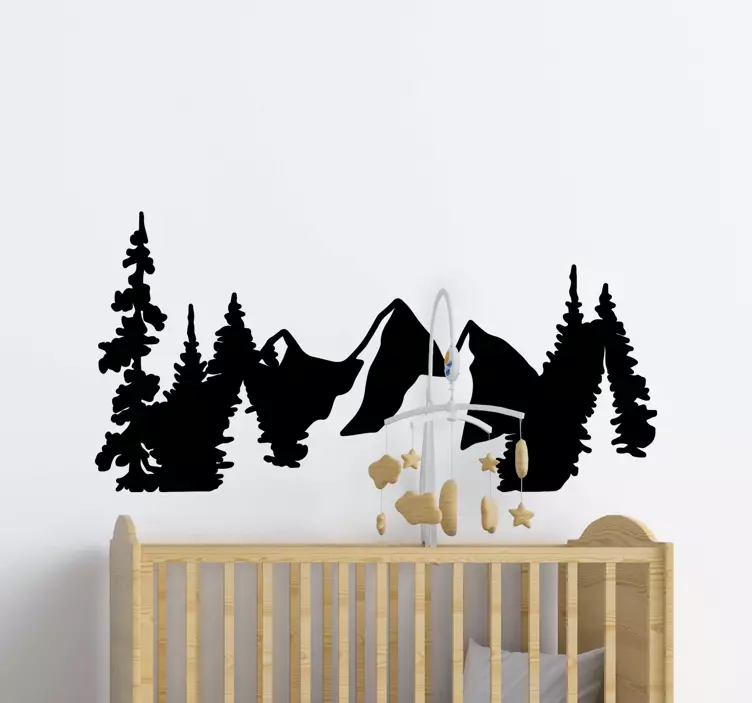 Forest and Mountain Silhouette wall sticker - TenStickers
