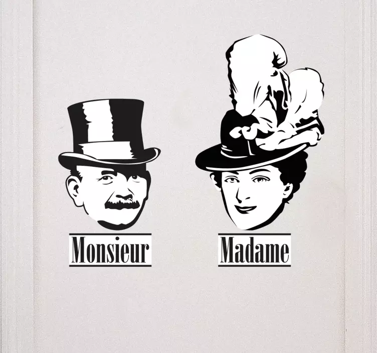 French Monsieur and Madame Wall Sticker - TenStickers