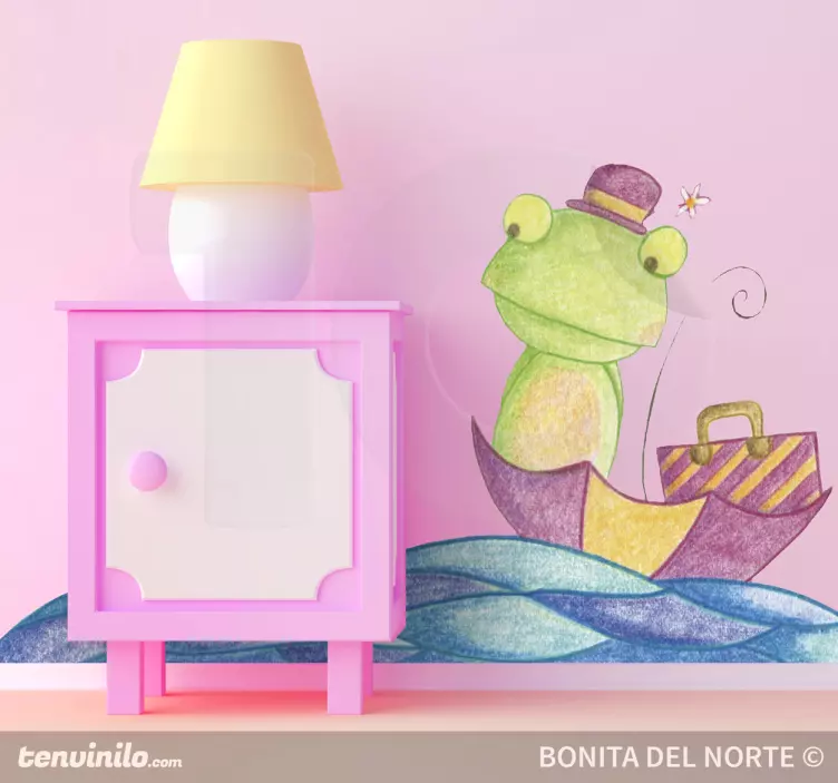 Frog Sailing Wall Sticker - TenStickers