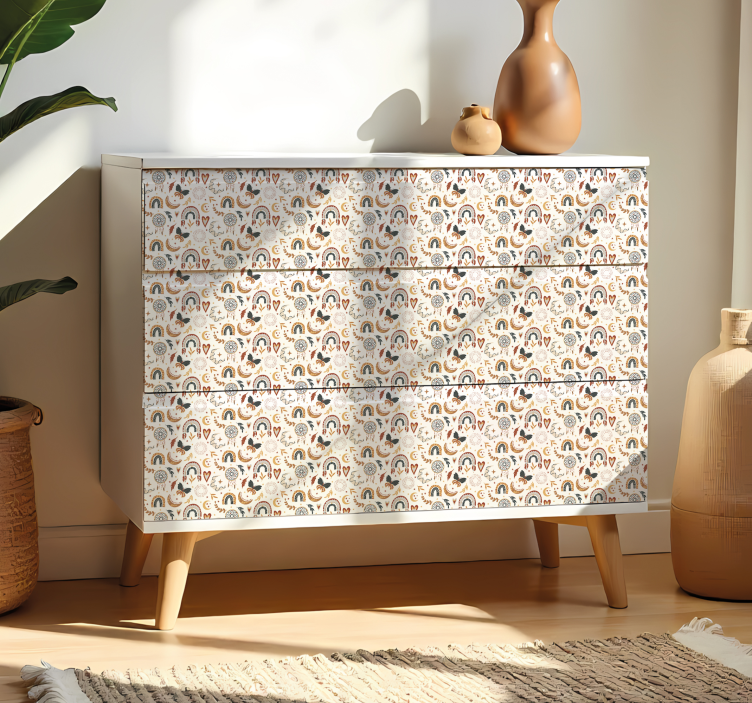 Furniture sticker boho colorful rainbows - TenStickers