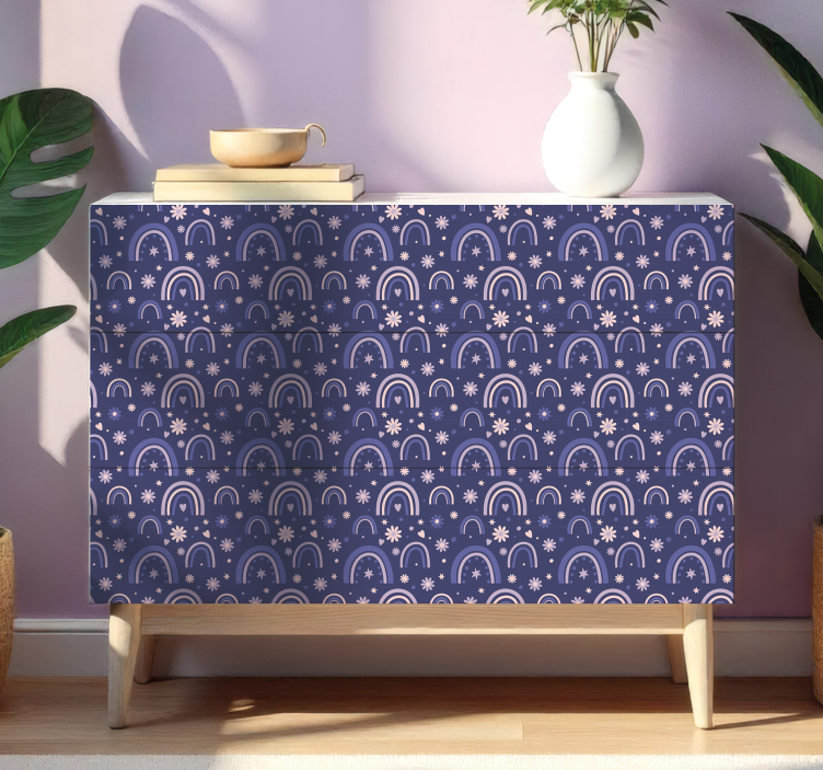 Furniture sticker purple rainbows - TenStickers