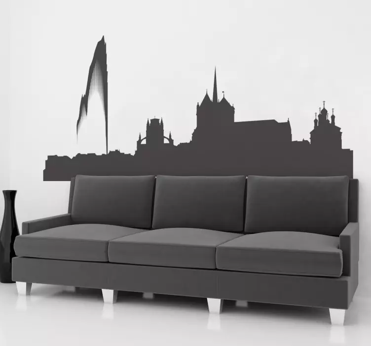 Geneva skyline horizon silhouette sticker - TenStickers