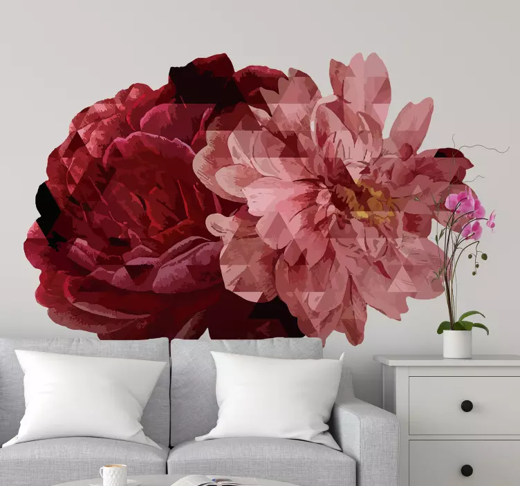 Geometric flowers flower wall sticker - TenStickers