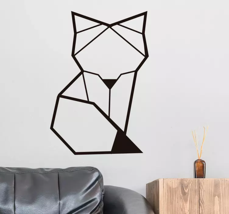 Geometric fox simple wild animal decal - TenStickers