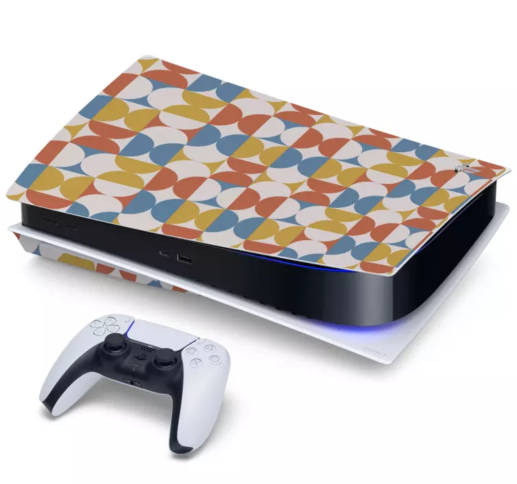 Geometric groovy pattern playstation sticker - TenStickers